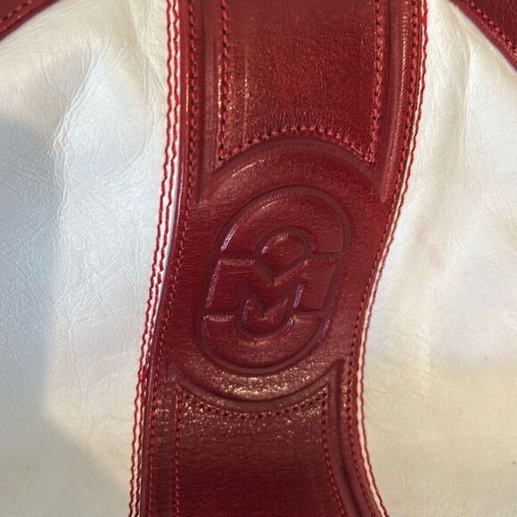 Marino Orlandi luxury red and white leather satchel handbag vintage - Picture 6 of 9